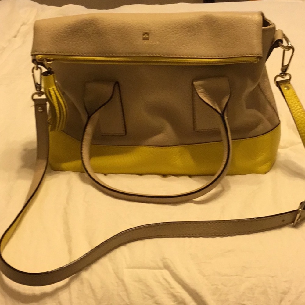 Kate Spade Yellow and Tan Satchel Crossbody